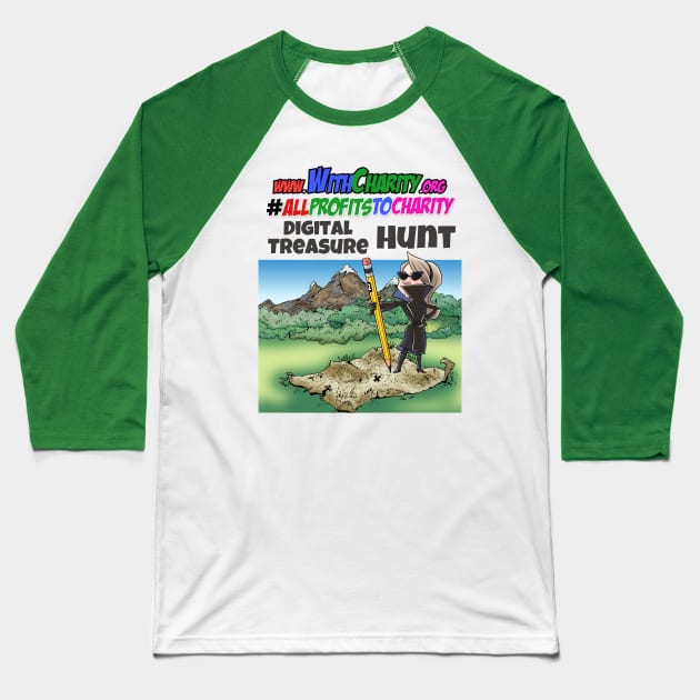 Whitney WithCharity Digital Treasure Hunt Baseball T-Shirt by WithCharity